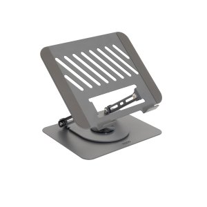 Soporte De Portatil Tooq Ph-dafne-g Elevador Rotacion 360º De 11" A 17" Pleable Gris Oscuro