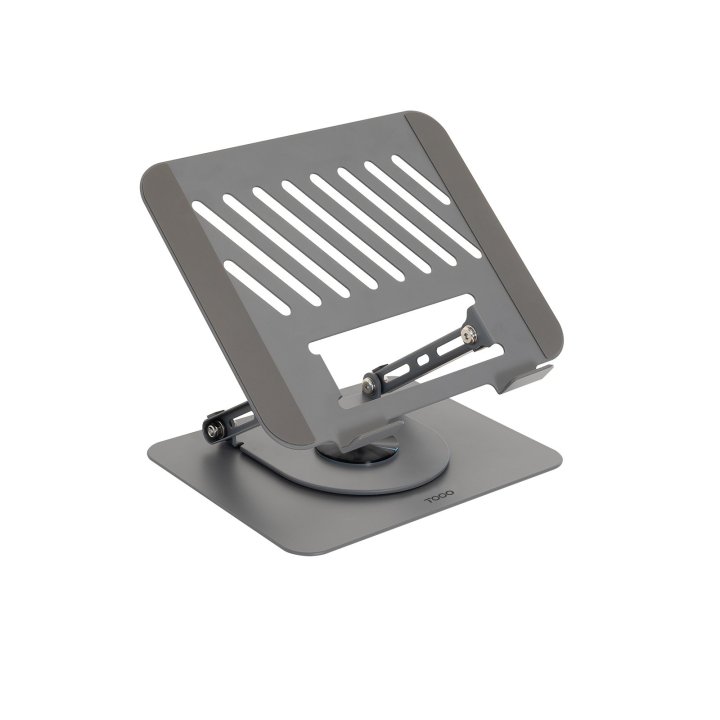 Soporte De Portatil Tooq Ph-dafne-g Elevador Rotacion 360º De 11" A 17" Pleable Gris Oscuro