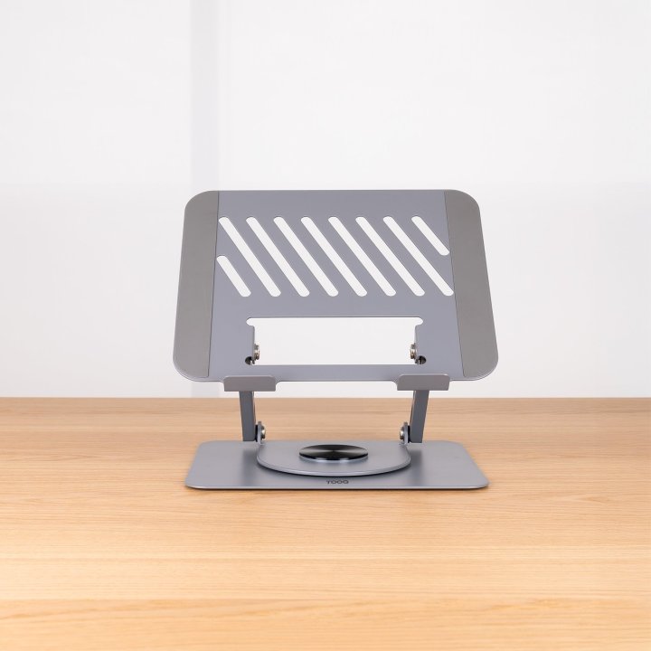 Soporte De Portatil Tooq Ph-dafne-g Elevador Rotacion 360º De 11" A 17" Pleable Gris Oscuro