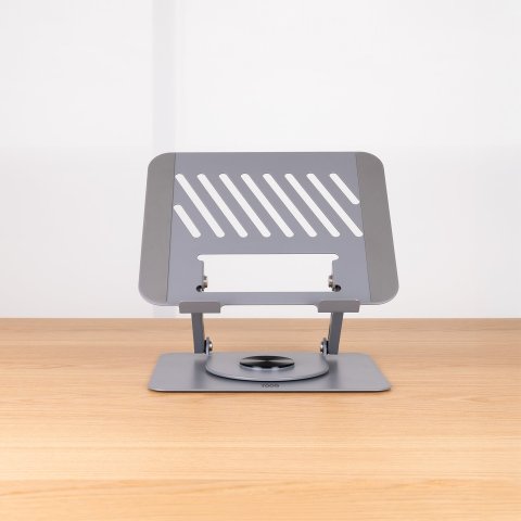Soporte De Portatil Tooq Ph-dafne-g Elevador Rotacion 360º De 11" A 17" Pleable Gris Oscuro