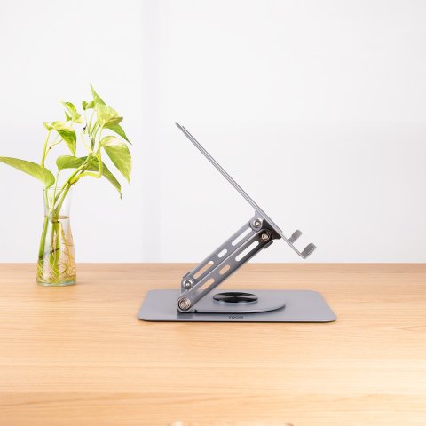 Soporte De Portatil Tooq Ph-dafne-g Elevador Rotacion 360º De 11" A 17" Pleable Gris Oscuro