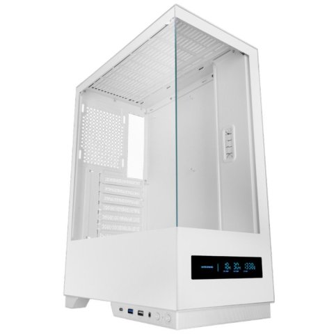 Caja Atx Mars Gaming Mcpulsarw Doble Cristal Templado Lcd Frontal Gpu 332mm Blanco