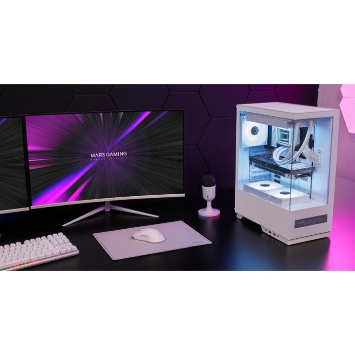 Caja Atx Mars Gaming Mcpulsarw Doble Cristal...