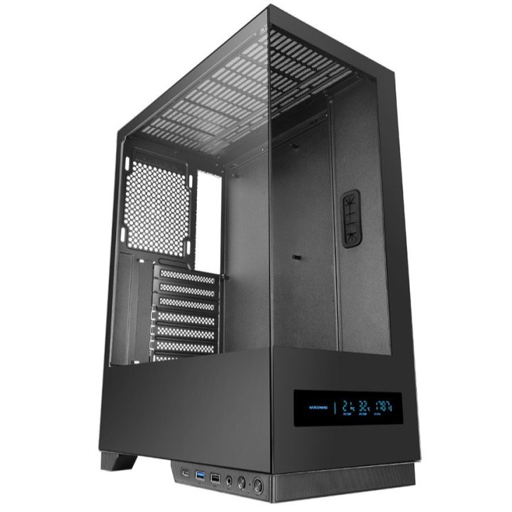 Caja Atx Mars Gaming Mcpulsar Doble Cristal Templado Lcd Frontal Gpu 332mm Negro