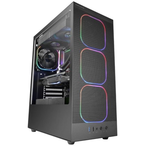 Caja Atx Mars Gaming Mcnebula Lateral Cristal Templado Frontal Mesh Gpu 302mm Negro