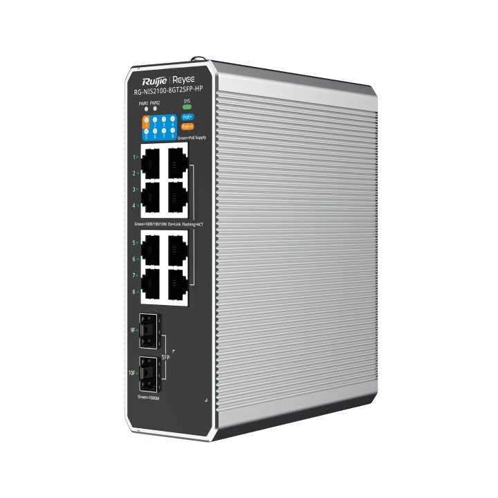 Switch Gestionable L2 Ruijie Rg-nis2100-8gt2sfp-hp 8xrj45 Gb 2xsfp Ge 8xpoe 300w Gestion Nube
