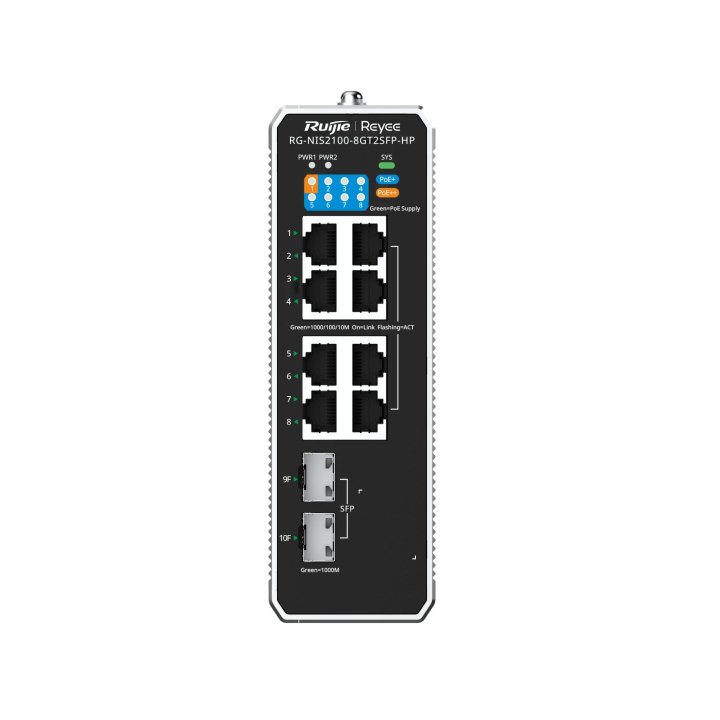 Switch Gestionable L2 Ruijie Rg-nis2100-8gt2sfp-hp 8xrj45 Gb 2xsfp Ge 8xpoe 300w Gestion Nube