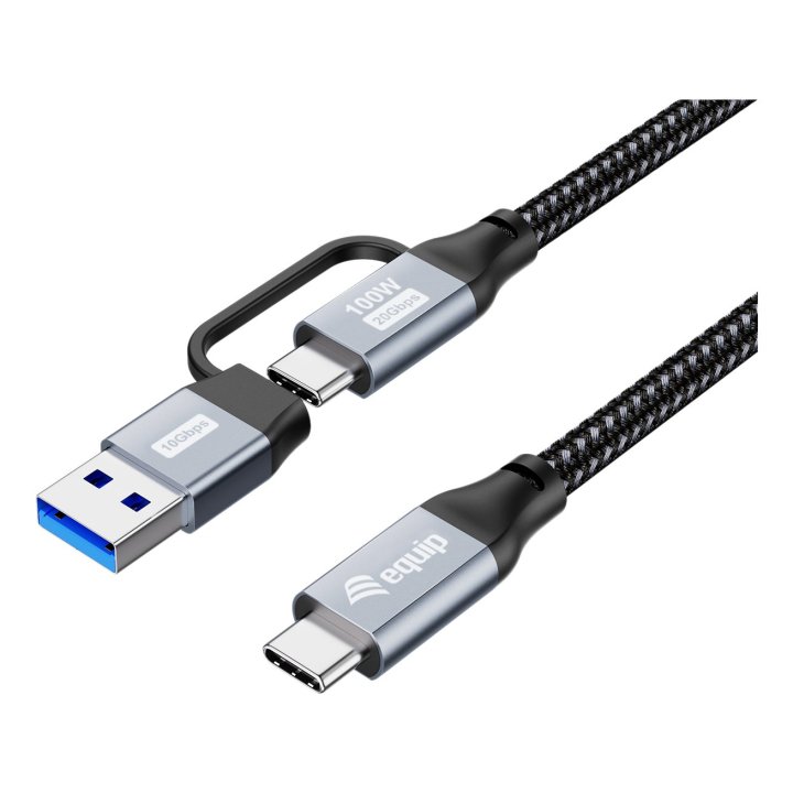 Cable Usb-c Macho Usb-c Macho 1m Equip Usb 3.2 Gen 2x2 100w 20v 5a 20gbps 4k60h E-mark Adapt. Usb-a 