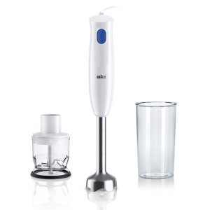 Batidora De Mano Braun Mq10.201mwh 450w Accesorio Picadora 350ml Vaso Medidor 600ml Blanco