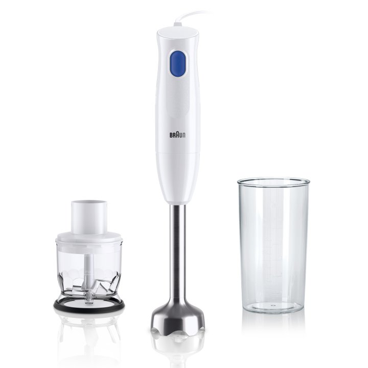Batidora De Mano Braun Mq10.201mwh 450w Accesorio Picadora 350ml Vaso Medidor 600ml Blanco