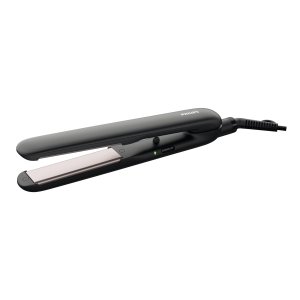 Plancha De Pelo Philips Hp8321 00 Essentialcare Placas De Ceramica Extralargas 100mm Color Negro