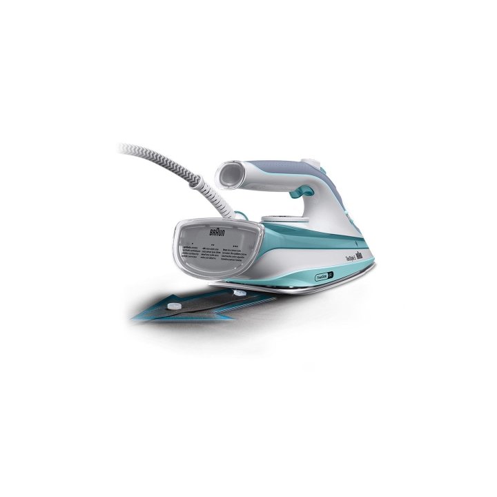 Plancha De Vapor Braun Si5017gr Suela Superceramic 190 G min Vapor 2700w 300ml Color Turquesa