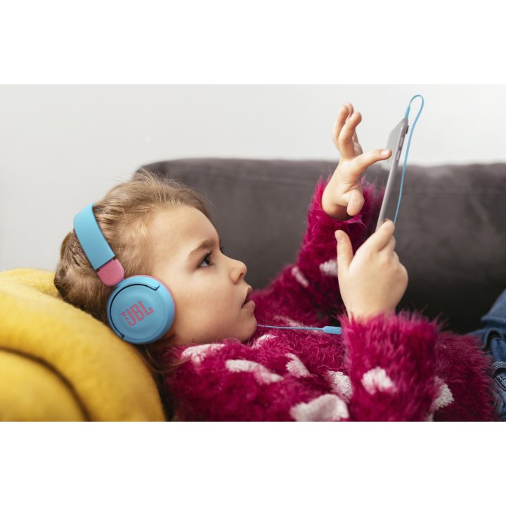 Headset Bluetooth Jbl Jr310-bl rd Bt 5.2 Ligeros Pleagbles Bateria 30h Color Azul Y Rojo