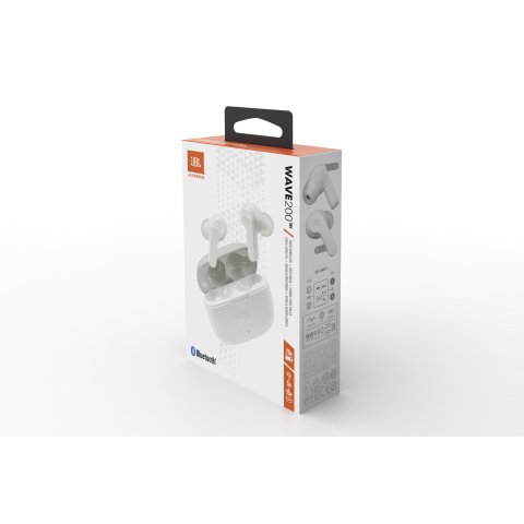 Auricular Intrauditivo Bluetooth Jbl True Wireless Wave W200tws Blanco Mic Bt 5.0 Deep Bass