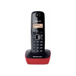 Telefono Inalambrico Dect Panasonic Kx-tg1611spw Color Rojo Y Negro Pantalla Lcd Identificacion De Llamadas 50 Registros 6 Me