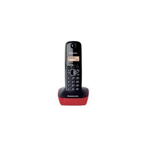 Telefono Inalambrico Dect Panasonic Kx-tg1611spw Color Rojo Y Negro Pantalla Lcd Identificacion De Llamadas 50 Registros 6 Me