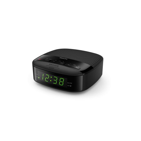 Radio Despertador Philips Tar3205 12 Digital Fm Alarma Dual Bateria De Reserva Color Negro