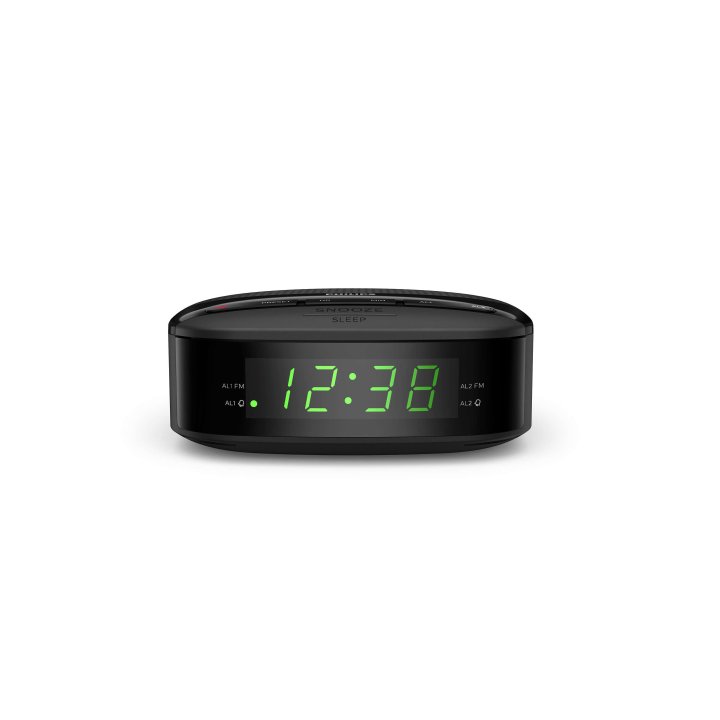 Radio Despertador Philips Tar3205 12 Digital Fm Alarma Dual Bateria De Reserva Color Negro