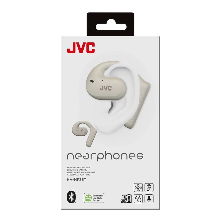 Auricular Deportivo Bluetooth Jvc Ha-np35t-w-u Tws 17h Ipx4 Microfono Escucha El Entorno Blanco