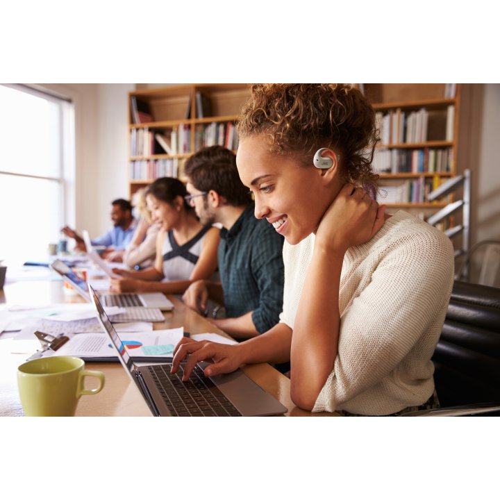 Auricular Deportivo Bluetooth Jvc Ha-np35t-w-u Tws 17h Ipx4 Microfono Escucha El Entorno Blanco