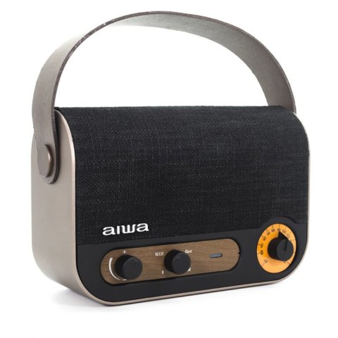 Altavoz Bluetooth Portable Aiwa Rbtu-600 Bt 5.0 Aux Usb 10w Rms Microfono Bateria 6 Horas  Estilo Vintage 