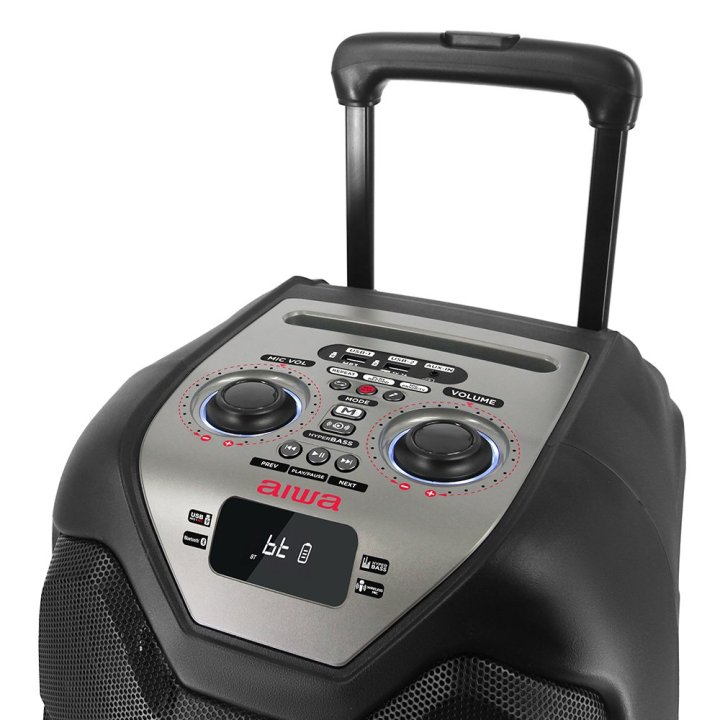 Altavoz Bluetooth Trolley Aiwa Kbtus-500 Bt 5.2 50w Rms Bateria Tws Jack 3.5mm 2xmic Guitarra Negro