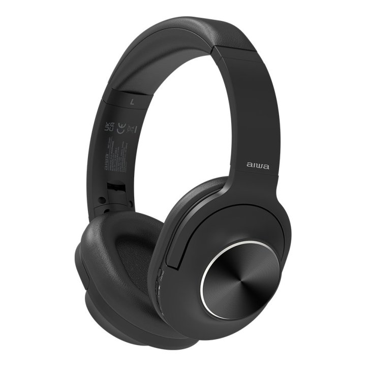 Headset Bluetooth Aiwa Hst-220bt Bt 5.4 Anc Microfono Giratorios Y Plegables Negro 