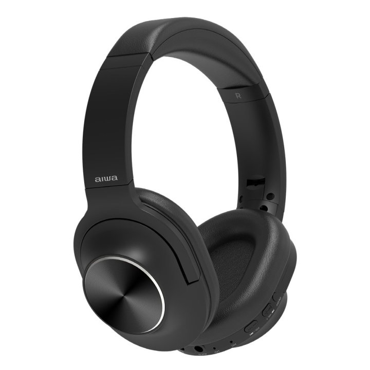 Headset Bluetooth Aiwa Hst-220bt Bt 5.4 Anc Microfono Giratorios Y Plegables Negro 