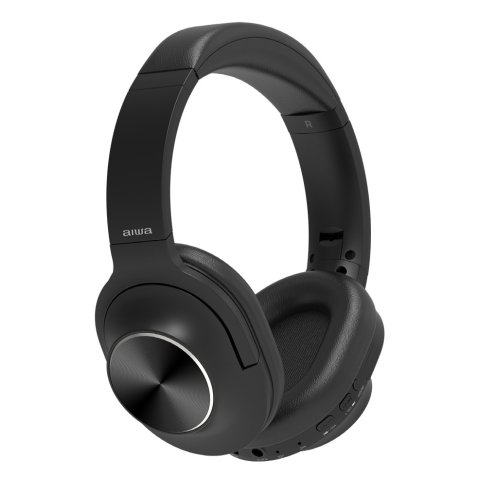 Headset Bluetooth Aiwa Hst-220bt Bt 5.4 Anc Microfono Giratorios Y Plegables Negro 