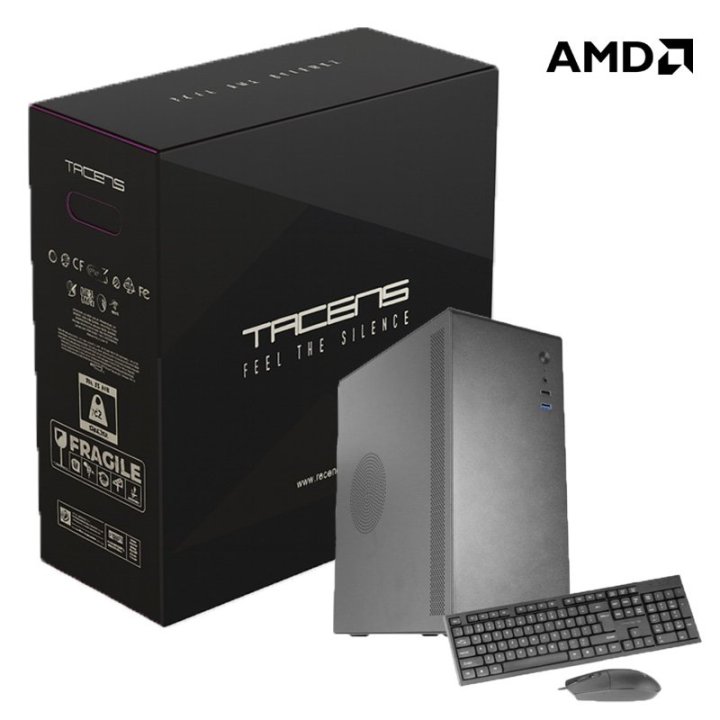 Ordenador Tacens Auris Ta100 A520m Ryzen 5 3400g 8gb Ddr4 480gb M.2 Usb Wifi Novax550br F.a 550w 80+ Teclado Y Mouse