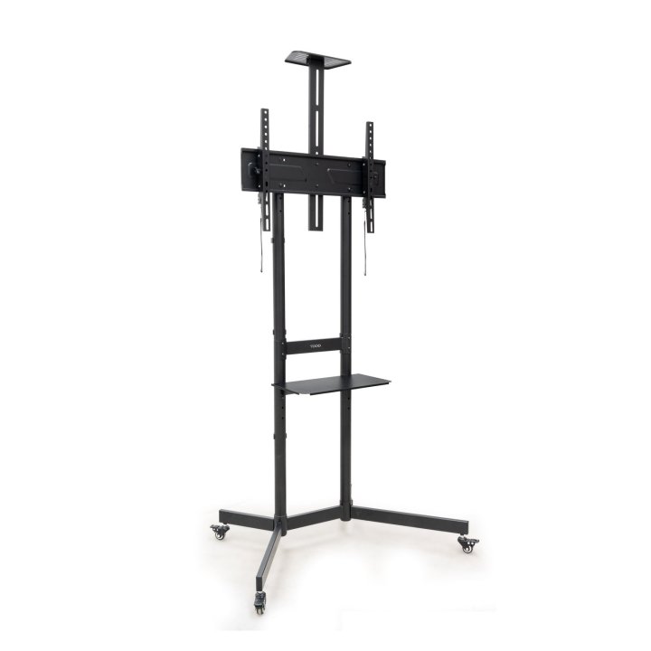 Soporte De Suelo Con Ruedas Tooq Fs1151m-b Pantallas De 37" - 70" Max 70kg Vesa Max. 600x400 Bandejamedia Y Superior Negro