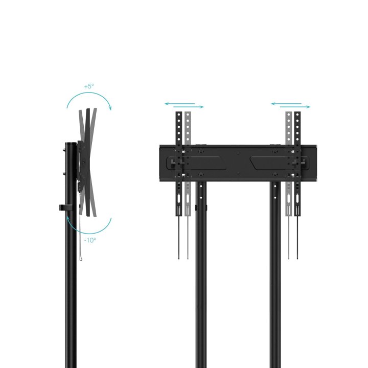 Soporte De Suelo Con Ruedas Tooq Fs1150m-b Pantallas De 37" - 70" Max 70kg Vesa Max. 600x400 Bandejanegro
