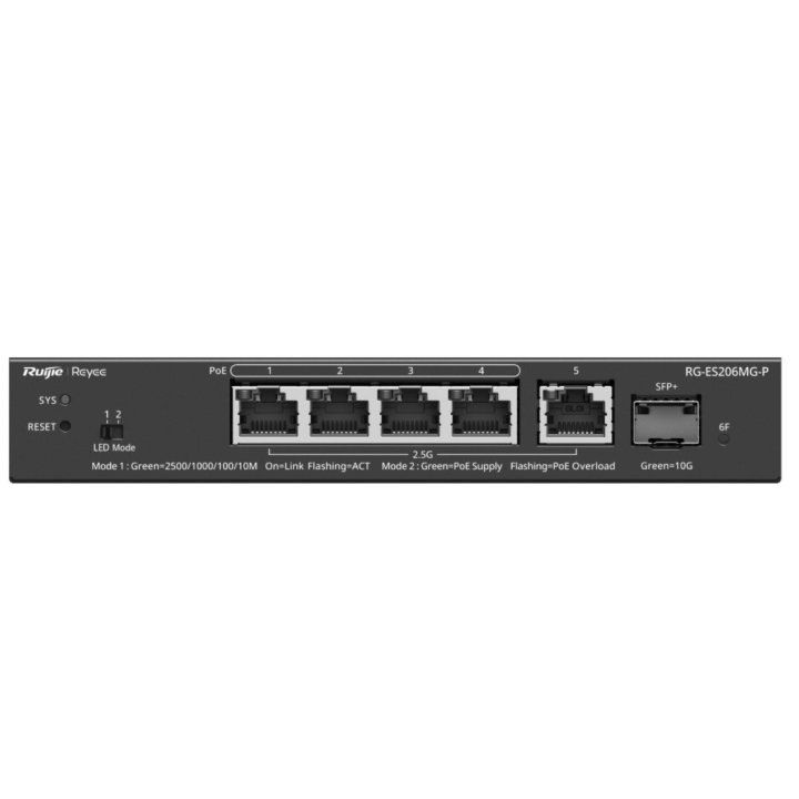 Switch Gestionable L2 Ruijie Rg-es206mg-p 6p...