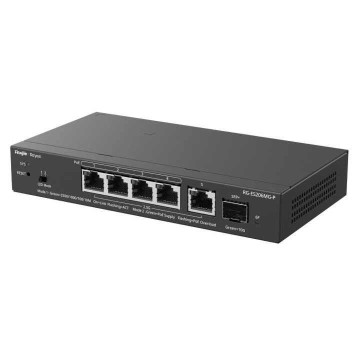 Switch Gestionable L2 Ruijie Rg-es206mg-p 6p...