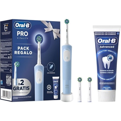 Cepillo Dental Electrico Braun Oral-b Vitality Pro 2 Cabezales Y Dentrifico Color Azul