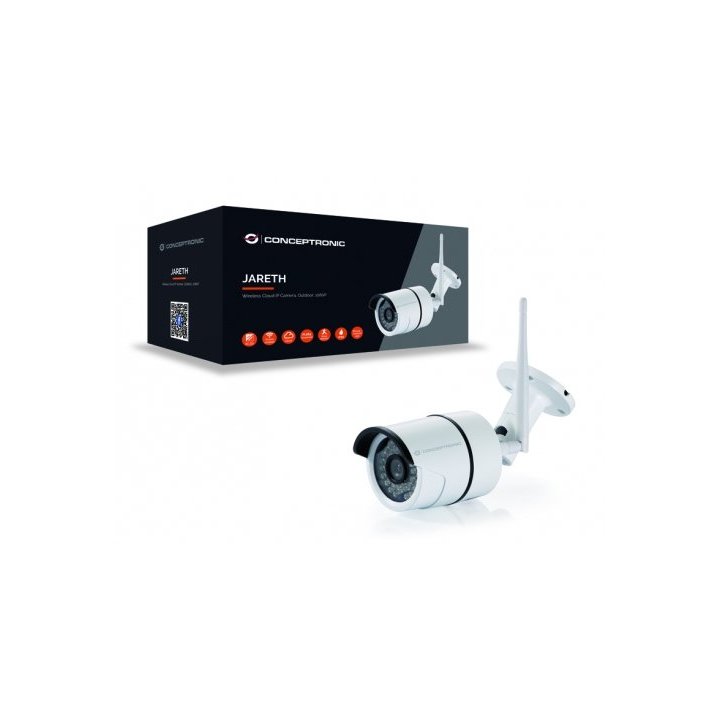 Camara Ip Conceptronic Jareth03w 1080p Instalacion Por Codigo Qr Led Exterior   Interior Wifi Cloud