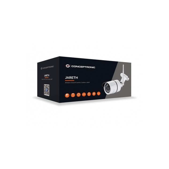 Camara Ip Conceptronic Jareth03w 1080p Instalacion Por Codigo Qr Led Exterior   Interior Wifi Cloud