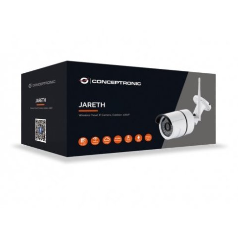 Camara Ip Conceptronic Jareth03w 1080p Instalacion Por Codigo Qr Led Exterior   Interior Wifi Cloud