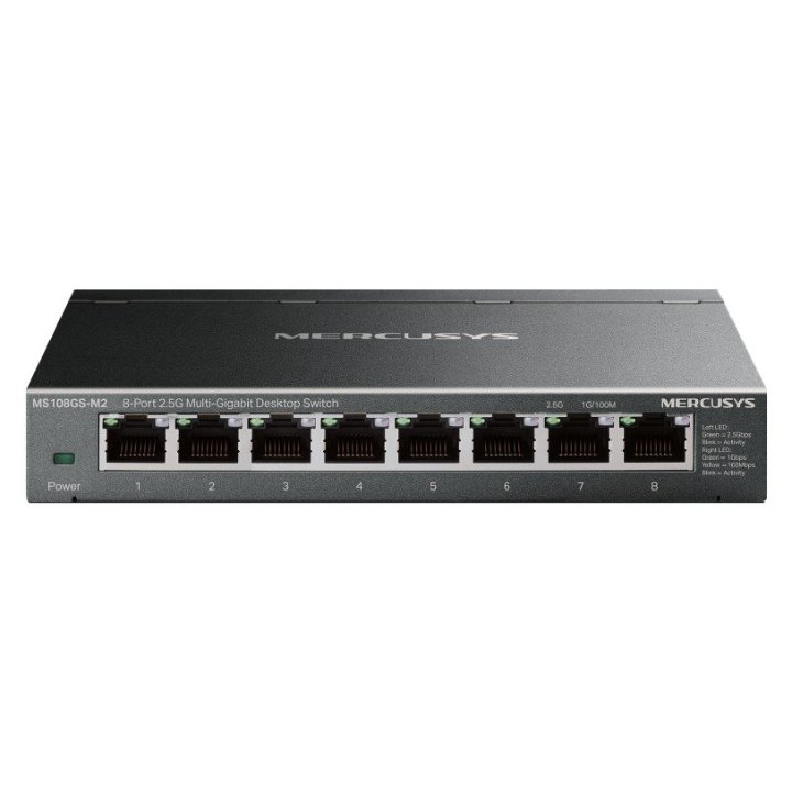 Switch No Gestionable Mercusys Ms108gs-m2  8p 8x2.5gb Carcasa Metalica