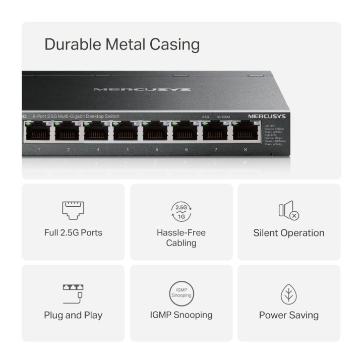 Switch No Gestionable Mercusys Ms108gs-m2  8p...