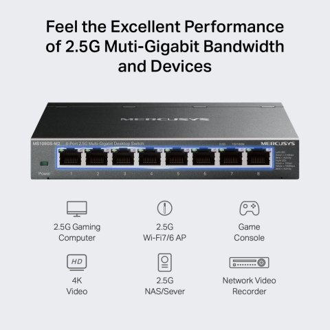 Switch No Gestionable Mercusys Ms108gs-m2  8p...