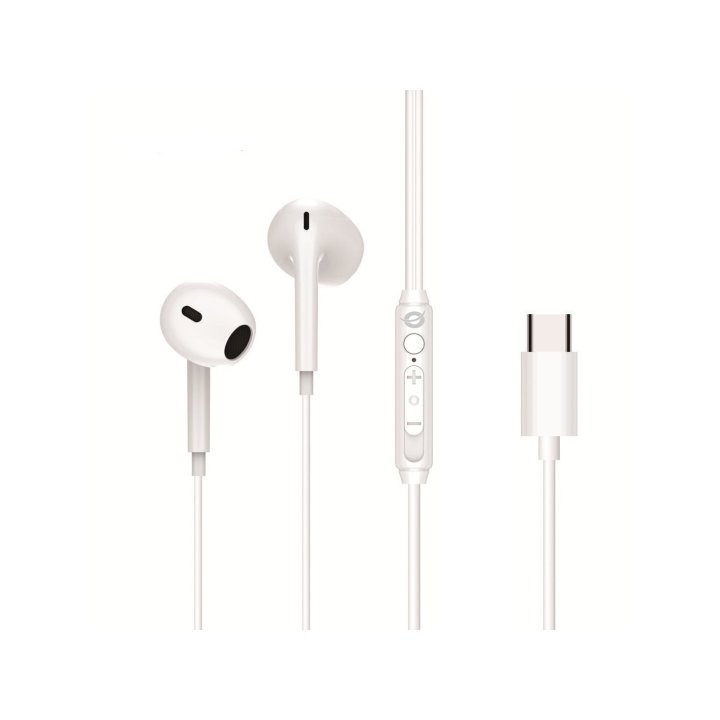 Auricular Intrauditivo Usb-c Conceptronic Brendan02w 1.2m Microfono Controles Color Blanco