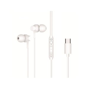 Auricular Intrauditivo Usb-c Conceptronic Brendan03w 1.2m Microfono Controles Color Blanco