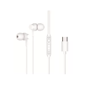 Auricular Intrauditivo Usb-c Conceptronic Brendan03w 1.2m Microfono Controles Color Blanco