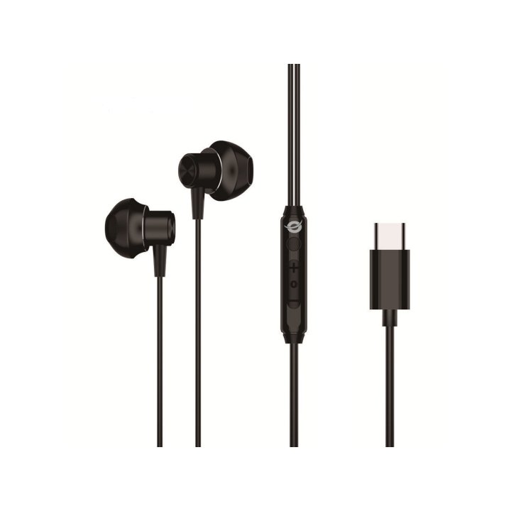 Auricular Intrauditivo Usb-c Conceptronic Brendan04b 1.2m Microfono Controles Color Negro