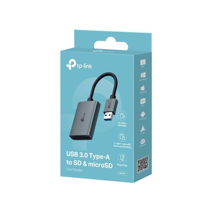 Card Reader Externo Usb-a Tplink Ua430 1xsd 1xmicrosd 3.0  Carcasa De Aluminio