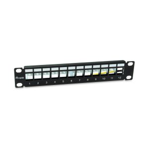 Patch Panel Vacio Cat.6 Apantallado 10" 12 Puertos Keystone 1u Ral9005