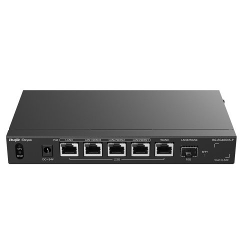 Router Vpn Ruijie Rg-eg406xs-p 5p 5x2.5gb (4 Poe+) 1x10ge Sfp+ Multi Wan Portal En La Nube