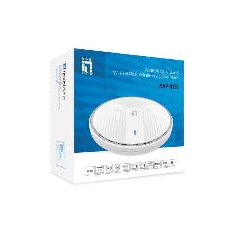 Punto De Acceso Interior Wifi6 Level One Wap-8131 Ax1800  1800mbps Pto Giga Poe