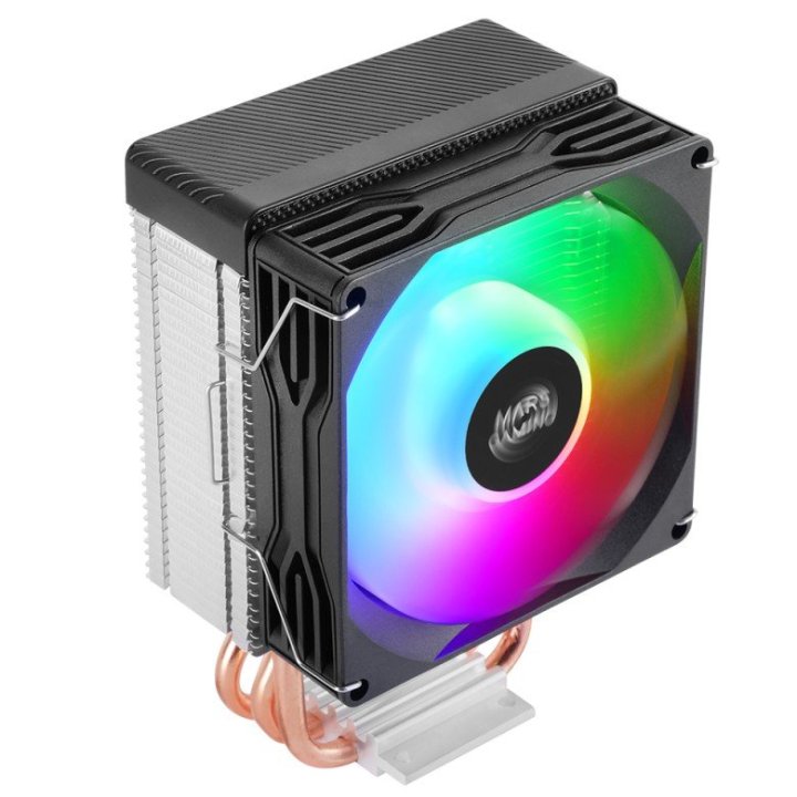 Ventilador Con Disipador De Cpu Mars Gaming Mcpux2 Tdp 150w Pwm Low Profile Frgb Negro